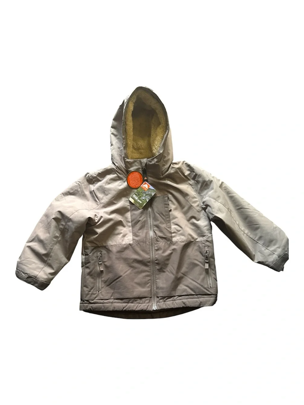 NWT Ozark Trail Kids Water Resistant Hooded Jacket Shell Brown Size S (6-7)